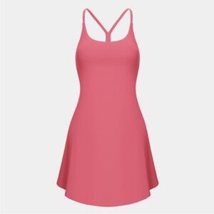 NWT Halara Coral Athletic Euphoria Air Cloudful Strappy Shorts Dress Rose Medium